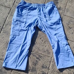 NWOT! Cherokee Workwear Womens 2XL Petite Ciel Blue elastic waist scrub pants